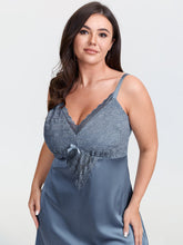 Satin Lace Detail Lounge Dress