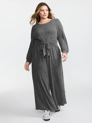 Supersoft Heather Cinched-Waist Jumpsuit