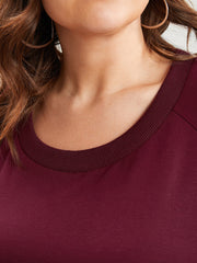 Solid Pearls Beaded Raglan Sleeve Drop Shoulder Sweatshirt