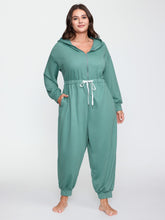 Solid Color Drawstring Waist Lounge Jumpsuit