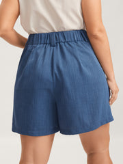 Heather Double Buckle Straight-Leg Shorts