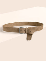 Square Buckle Velvet Belt