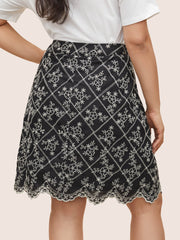 Bandana Embroidered Zipper Fly Skirt