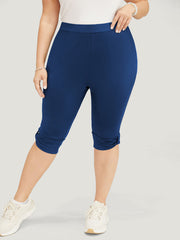 Skinny Ruched Detail Knee Leggings