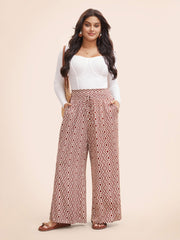 Bandana Paperbag Drawstring Waist Wide Leg Pants