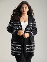 Anti-Pilling Bandana Print Elastic Cuffs Cardigan