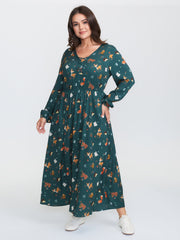 Animal Printed Cross-Tie Neckline Maxi Dress