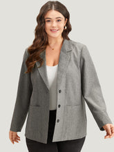 Solid Suit Collar Patched Pocket Blazer