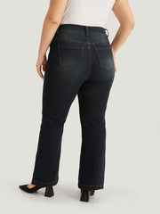 Plain Flare Leg Dark Wash Jeans