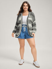 Heather Monochrome Striped Lightweight Cardigan