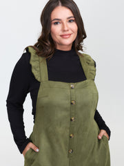 Suede Adjustable Ruffled Jumpsuit
