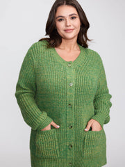 Heather Pockets Button Knit Cardigan