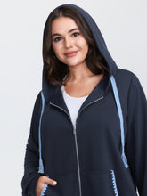Stretchy Color Contrast Zipper Jacket