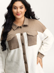 Colorblock Chest Pockets Button Jacket