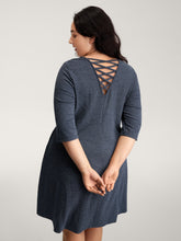 Heather Back Cut-Out Solid Midi Dress