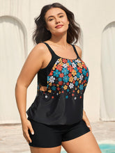 Floral Print Cut-Out Swim Top