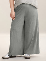 Shirred Waist Wide Leg Pull-On Pants