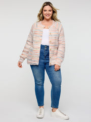 Heather Buttons Pockets Knit Cardigan