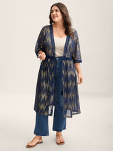Glitter Tassels Webbed Open Front Kimono