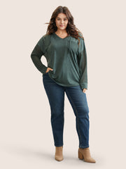 Solid Heather Patched Pocket Textured T-shirt