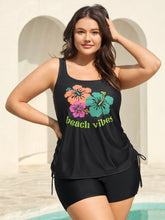 Beachy Vibes Drawstring U-Neck Swim Top