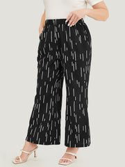 Geometric Print Pocket Bootcut Pants