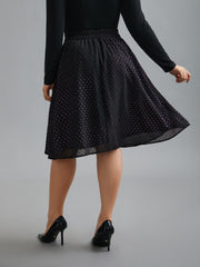 Glitter Polka Dot Pleated Skirt
