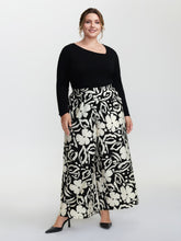 Abstract Floral Print Wide-Leg Pants