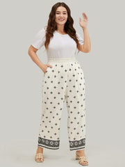 Bandana Print Pocket Paperbag Waist Pants