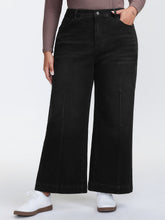 Stretchy Wide-Leg Mid-Rise Jeans