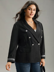 Suit Collar Metal Detail Patchwork Blazer