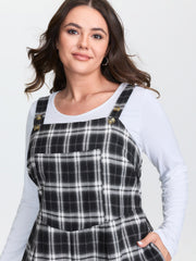 Checkered Overall Straps Jumpsuit
