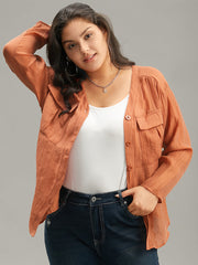 Halloween Plain Belted Pocket Button Up Gathered Coat