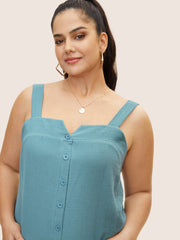 Notched Collar Textured Patch Pocket Jumpsuit