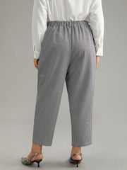 Gingham Elastic Waist Pocket Pants