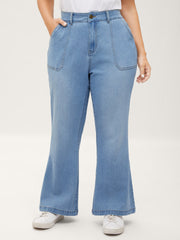 Classic Flared Hem Mid-Rise Jeans