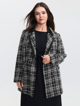 Tweed Print Lined Double Breasted Blazer