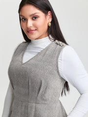 Shirred Stretchy Fit and Flare Midi Dress