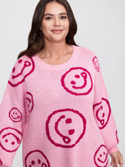 Smiley Pattern Jacquard Pullover