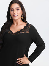 Sheer Lace V-Neckline T-Shirt
