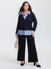 2-in-1 Color Contrast Woven T-Shirt