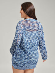 Abstract Textured Cut-Out Knit Cardigan