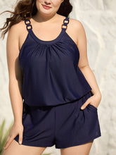 Scoop Neck Pockets One-Piece Swimsuit