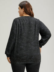 Christmas Vintage Skull Print Crew Neck Sweatshirt