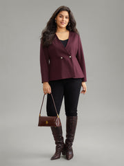 Plain Deep V Neck Buckle Detail Blazer