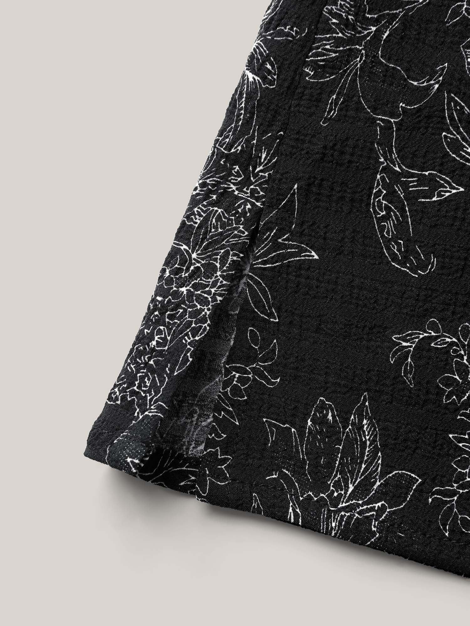 Silhouette Floral Print Flutter Sleeve Blouse