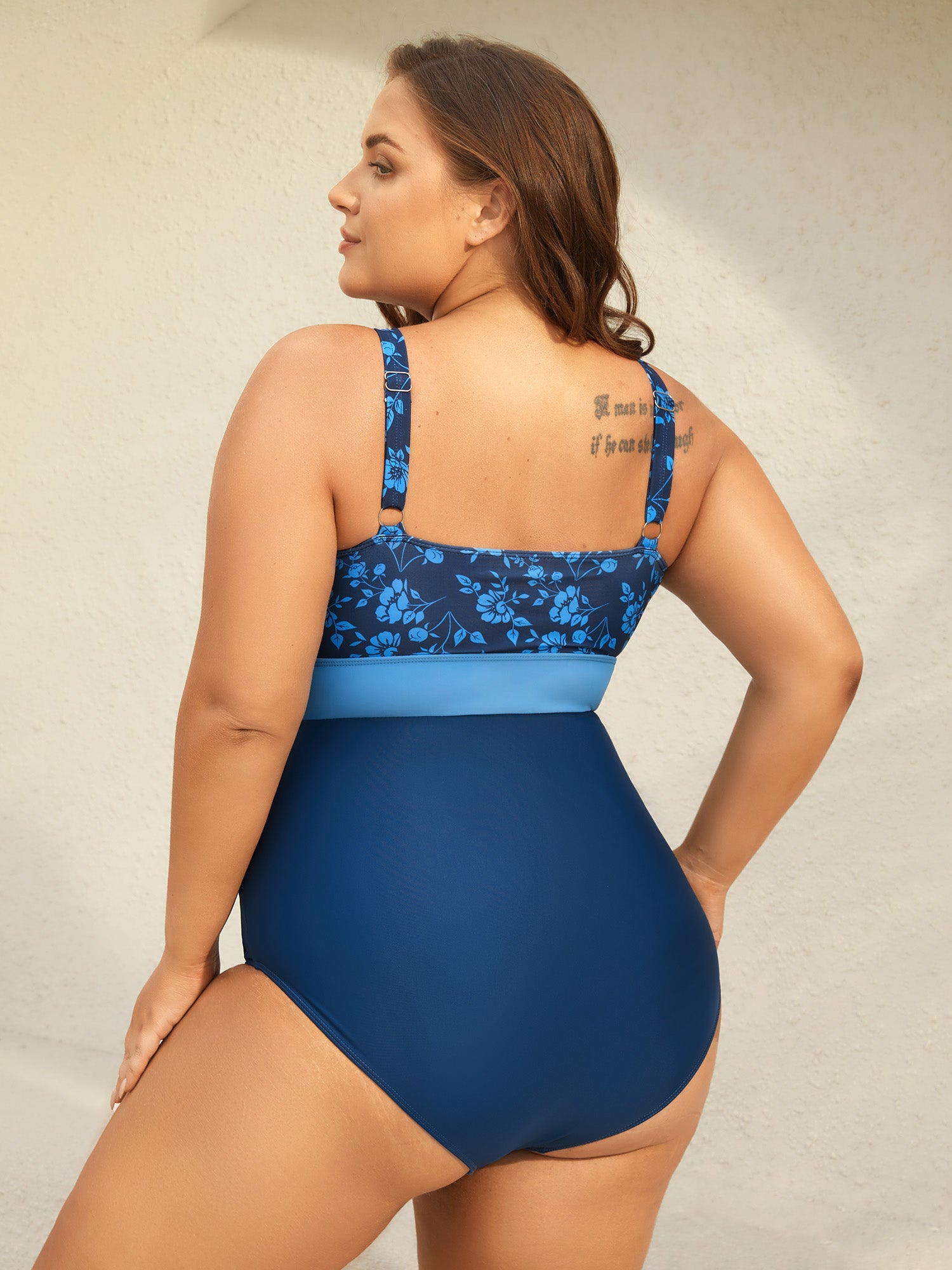 Floral Front-Knot One-Piece Swimsuit