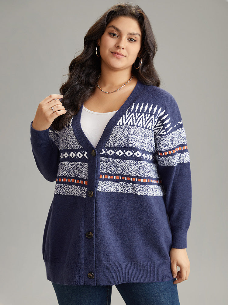 Anti-Pilling Bandana Print Open Front Cardigan