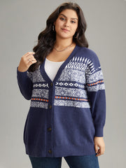Anti-Pilling Bandana Print Open Front Cardigan