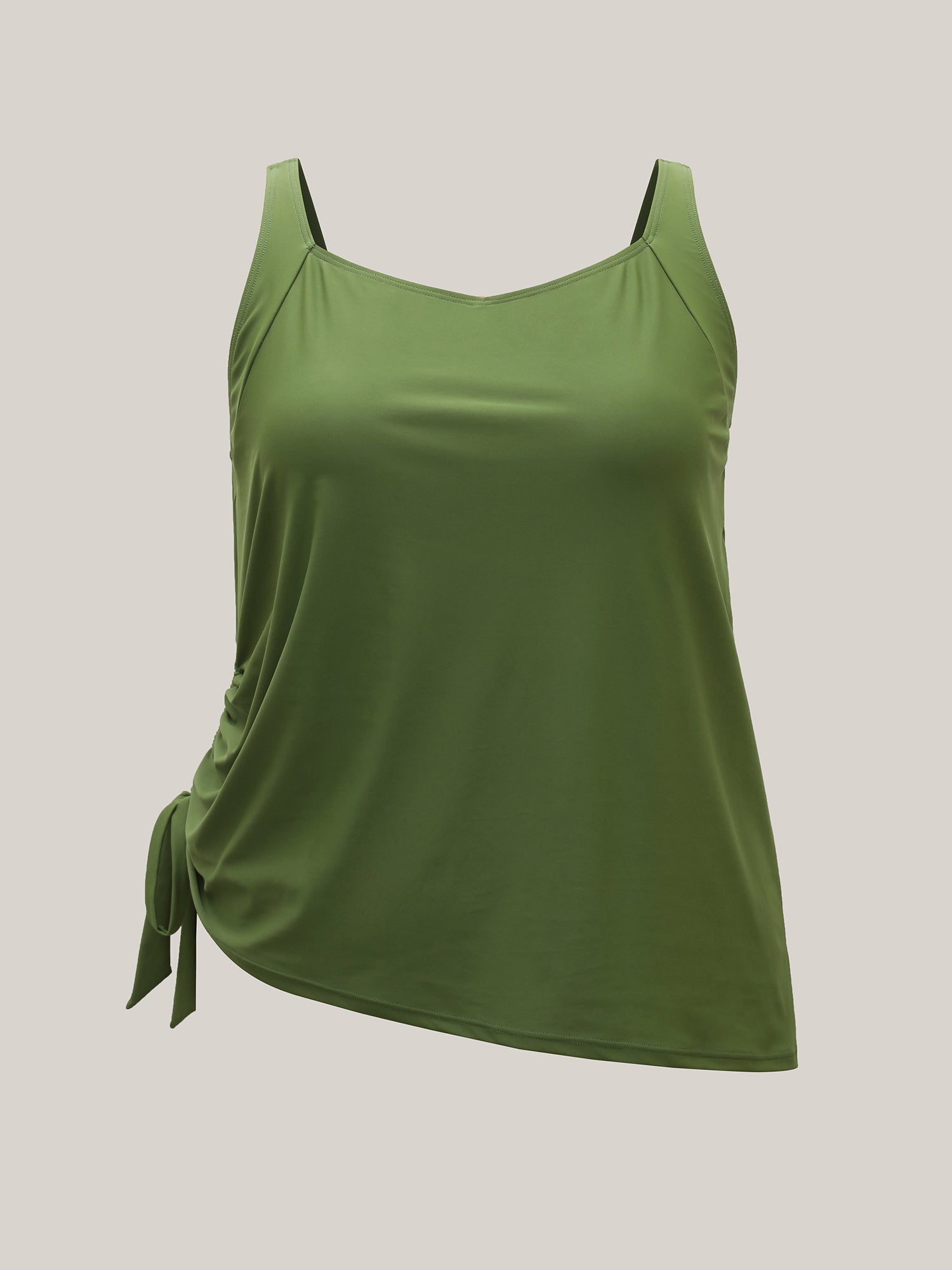 Non-Removable Cups Asymmetrical Hem Swim Tankini